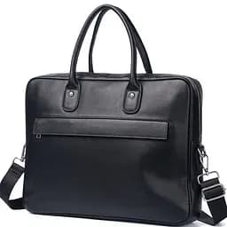 Шкіряна чоловіча сумка-портфель для ноутбука Tiding Bag M364A чорна