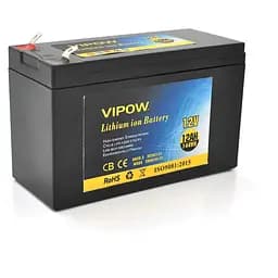 Аккумуляторная литиевая батарея Vipow 12 V 12Ah с элементами Li-ion 18650 со встроенной ВМS платой, (3S6P) (151х65х94(100))мм, Q20