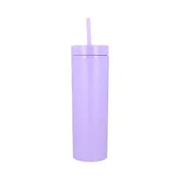 Охолоджуюча матова склянка 473 мл BPA-Free з трубочкою 21х6.5см violet - мініатюра 2