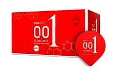 Гладкі презервативи ультратонкі Olo RED 0,01мм Ваніль подвійна змазка M 51-54 мм 10 шт