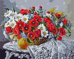 Набір для розпису по номерах. "Натюрморт з маками" 40х50см КНО3120