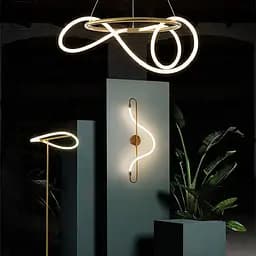 Латунная кольцевая люстра с гибкой LED лентой Ø95 см (кольцо 60 см) | Ст. JU 22N-600 AB | Line F