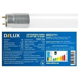 Лампочка Delux FLE-004 18 Вт 1,2м T8 6500K 230В G13 скло (90022711) - мініатюра 3
