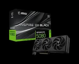 Відеокарта GeForce RTX 5080 16GB MSI Inspire 3X OC Black (RTX 5080 16G INSPIRE 3X OC BLACK)