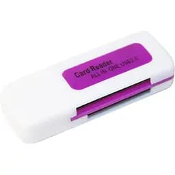 Кардридер универсальный USB 2.0 CR 012, White/Yellow, Blister
