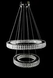 Підвісна світлодіодна люстра Splendid Ray L8045/400+600/2 LED (CH+clear), 2 кільця, хром, 40-60 см - мініатюра 5
