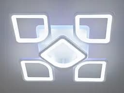LED люстра на стелю з пультом, диммером, підсвічуванням, 85W, біла - мініатюра 3