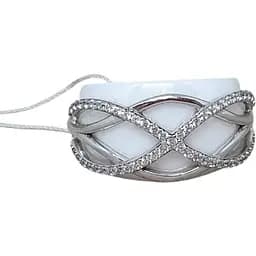 Срібне кільце Aurora з керамікою і фіанітами. С1163Б 18