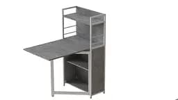 Стіл книжка з етажеркою Практик 1 Ferrum-decor 1200x640x990 Білий метал ДСП Бетон 16 мм (FRD-104624) - мініатюра 2