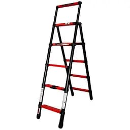 Телескопічна стрем'янка GTM KME5056B алюмінієва, 5 сходинок 1700 мм (39423)