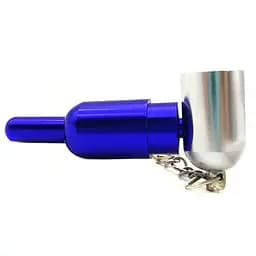 Трубка курильна металева Пілюля HL-195 Silver Blue (15654) - мініатюра 2
