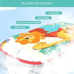 Музичний центр активності eners Baby Gyms Play Mats  Kick&Play Piano Gym Tummy Time — М'який килимок для новонароджених - мініатюра 3