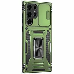 Чехол ударопрочный Epik Camshield Army Ring для Samsung Galaxy S24 Ultra Оливковый/Army Green