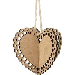 Заготовка Rosa Talent Сердце ажурное 3D 2 ДВП 10х10 см 2 шт