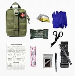 Аптечка укомплектована №8 Rescue Ready в підсумку зі швидким скидом зелений