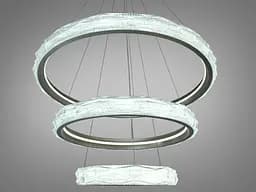 LED-люстра для залу Diasha 583-800+600+400G золото, 3 кільця, 250 Вт, 80 см, до 40 м2 - мініатюра 2