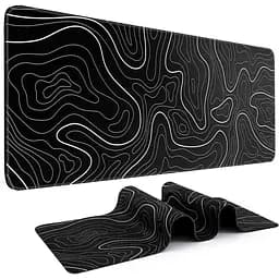Килимок для миші та клавіатури Topographic / 80×30 см / Black - мініатюра 2