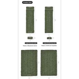 Матрац туристичний надувний одномісний Naturehike CNK2550WS019, 200х60х6.5 см, синій, для кемпінгу із мішком для надування - мініатюра 13