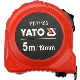 Рулетка Yato со стальной лентой нейлоновым покрытием двойной блокировкой 5 м x 19 мм (YT-71153)