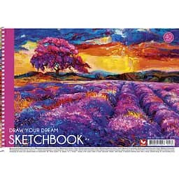 Альбом для малювання Школярик Лавандове поле, 40 аркушiв (PB-SC-040-583)