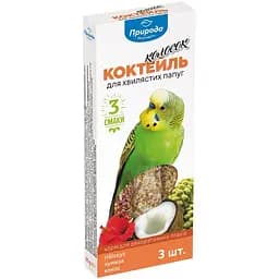 Колосок для хвилястих папуг Природа Коктейль, гібіскус, чуміза, кокос 90 г (PR240095)