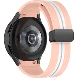 Ремінець для Samsung Galaxy Watch 4 Classic 42mm - рожево-білий ширина кріплення 20мм силікон Watchbands Cls-line-black (W35-9WB62202667)