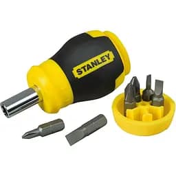 Отвертка держатель насадок Stanley HEX 1/4 Multibit Stubby 6 насадок (0-66-357)