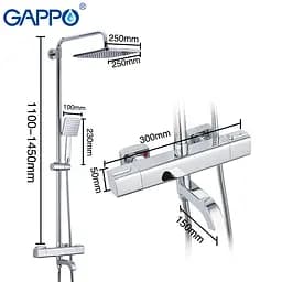 Душова система з термостатом Gappo 1/3 G2491, хром - мініатюра 8