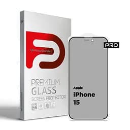 Захисне антишпигун матове скло для Apple iPhone 15, Pro Anti-spy Matte, повноекранне, загартоване, конфіденційне, повне проклеювання, із затемненням з боків, протиударне з олеофобним покриттям, проста установка, ArmorStandart (ARM73171)