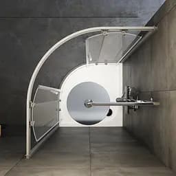 Душове огородження Square Pivot AM.PM Gem 90×90 см, без піддону, чорний профіль W90UG-404-9090-BT - мініатюра 3