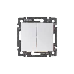 Выключатель Brille двухклавишный белый 774408 Валена