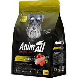 Сухий повнораціонний корм для собак AnimAll зі свіжою куркою 2.5 кг