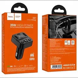 FM трансмітер автомобільний Hoco E87 Delta Bluetooth 5.4, 35W, USB C 20W PD QC AFC, USB A 5V 3A, USB A 5V 0.5A - мініатюра 6