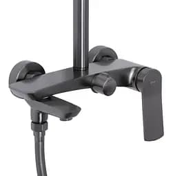 Душова система універсальна Qtap Slavonice Gunmetal Black PVD з виливом QTSLA111GMB45910 - мініатюра 2