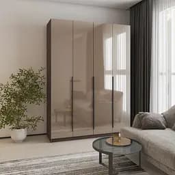 Шафа 4-дверна MebelStar Оскар Gloss BL-B, стандарт 160x52x220 см Дуб рістрето/Латте (MBS-5265)