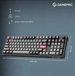 Клавиатура игровая механическая GamePro MK-305-BK Asgard Drakkar Keychron Super Red Switch Bluetooth 5.2/2.4 ГГц/USB Black - мініатюра 15