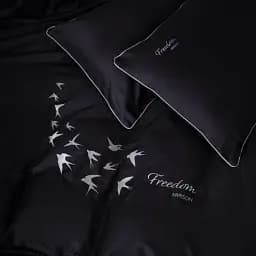 Комплект постільної білизни MirSon Сатин Elit 0055 Black Pearl Freedom 143x210 см (2200010538670)