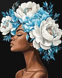 Набор для росписи по номерам Голубая гармония с красками металлик extra, Ideyka, 40x50 см, КНО8523