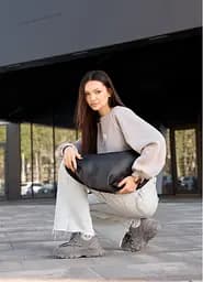Сумка жіноча Sambag HOBO BAG-GLOVE Чорна 28 х 58 х 4 см (53400001) - мініатюра 6