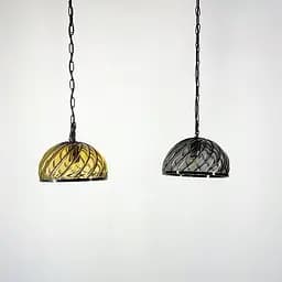 Підвісний світильник з відкритим скляним плафоном Line.F Колір плафона Янтарний