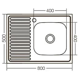 Кухонна мийка накладна Zerix Z8050R-06-160E satin ZX1613, Нержавіюча сталь - мініатюра 2