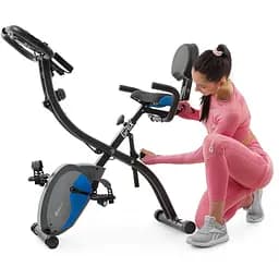 Велотренажер магнітний Hop-Sport HS-3010X Grix X-Bike з еспандерами чорно-синій - мініатюра 3
