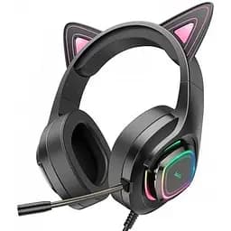 Навушники Hoco Cute cat luminous cat ear gaming headphones W107 elf 6931474791252