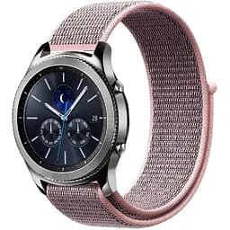 Ремінець BeWatch для Samsung Galaxy Watch 42/ Galaxy Watch 3 41/Active/Active 2 нейлоновий 20 мм липучка Рожевий (1011338)