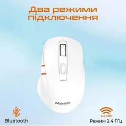 Комп'ютерна мишка MeeTion BTM032 Wireless/Bluetooth/USB White (MT-BTM032-B) - мініатюра 5