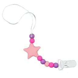 Цепочка для пустышки "Звезда" Mega Zayka MGZ-0512(Pink) силиконовая