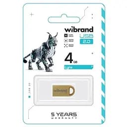 USB флеш накопичувач Wibrand 4GB lynx Gold USB 2.0 (WI2.0/LY4M2G) - мініатюра 2