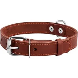 Нашийник одинарний Collar, шкіра, 48-63х3,5 см, коричневий