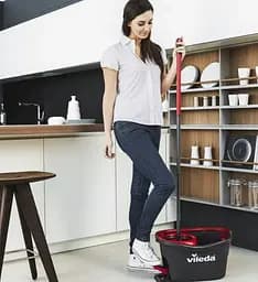 Швабра Комплект 3в1+ведро с отжимом Vileda  Turbo Smart покращена насадка набор для уборки - мініатюра 8