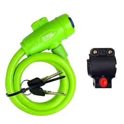 Велосипедний замок Rogtyo 12 x 1200 мм тросовий під ключ салатовий (G0001116)